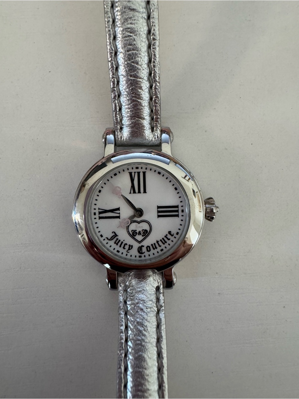 Juicy Couture Silver Metallic Strap Round Dial Watch